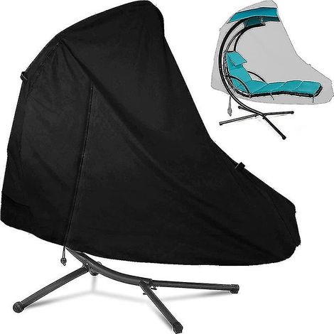Housse de fauteuil inclinable suspendue sans fermeture éclair, 185 x 116 x 198 cm, anti-poussière et protection solaire pour l'extérieur. (1/5)