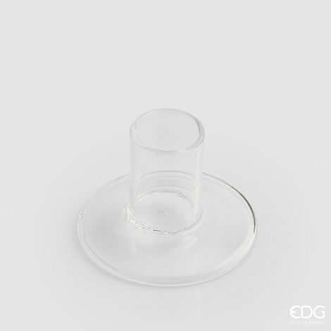 EDG Enzo De Gasperi Portacandela Base H 5 Cm D 7 Cm Vetro Natural Trasparente