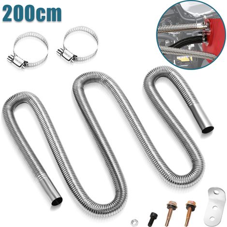 Jiubiaz para calefactor diésel con 2 abrazaderas de acero inoxidable Ø25 mm Tubo de escape de 200 cm (1/5)