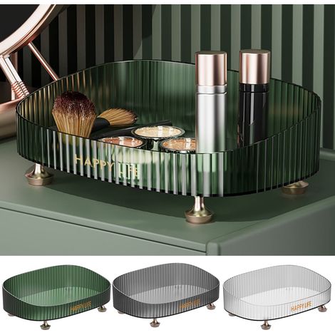 Vanity Tray - PET Transparent Desktop Organizer - For Cosmetics Perfumes Skincare - 28 x 18 x 8.8 cm - 1 Piece (1/5)