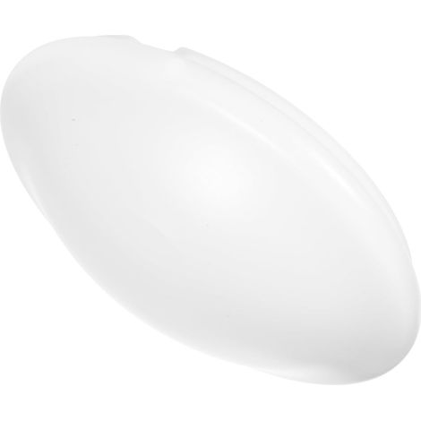 Easy-to-clean round white plastic ceiling lamp shade with uniform light diffuser, simple and modern design, for bedroom. (1/5)