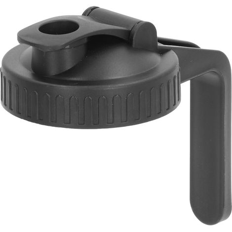 Couvercle à bec verseur noir à clapet, couvercle étanche en plastique à large ouverture avec poignée pour bocal Mason de 70 mm de diamètre. (1/5)