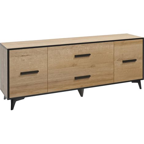 AX LIVING Sideboard mit Schubladen Fabriani 2T2S Eiche Riviera 179 cm