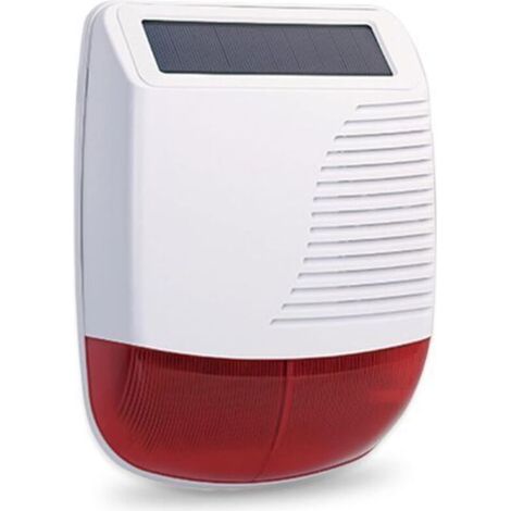 Sirènes Solaire sans Fil, Alarmes Maison extérieure, Son 110 DB, Fonction Flash LED, Batterie Longue durée, pour Dissuader Les intrus, Compatible avec WiFi Alarmes Maison