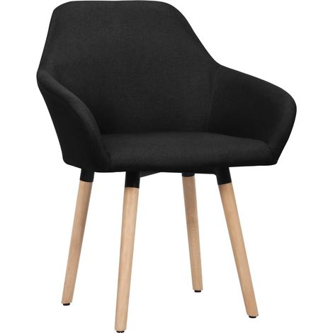 Maison Exclusive - Esszimmerstühle 2 Stk. Schwarz Stoff (1/5)