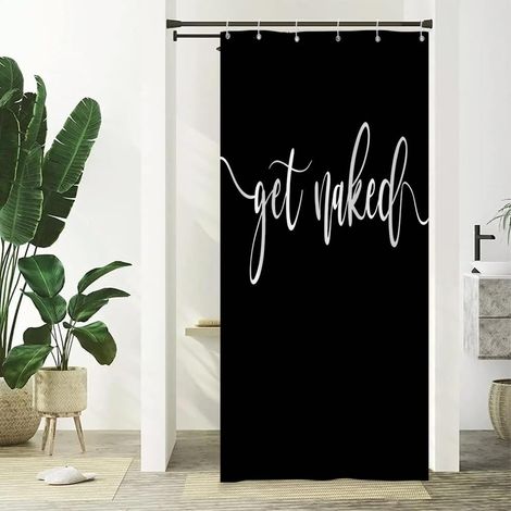 Se Mettre à Nu Rideau de Douche Rideau de Douche Noir Esthétique Moderne Minimaliste Rideau de Douche Blanc et Noir résistant à la moisissure et Lavable en Machine 90x180cm (1/5)