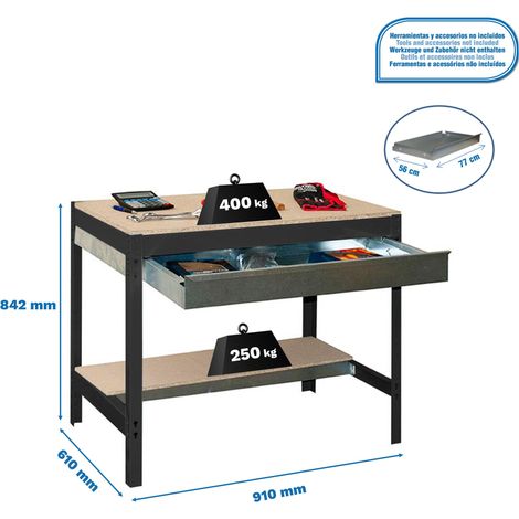 Simonrack Robustes Werkbank Anthrazit 910x610x842 mm