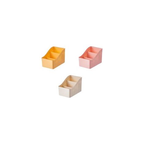 (Set da 3 pezzi/giallo + rosa + beige) Scatola portaoggetti creativa ed elegante per la scrivania dell'ufficio studentesco - Crezuo