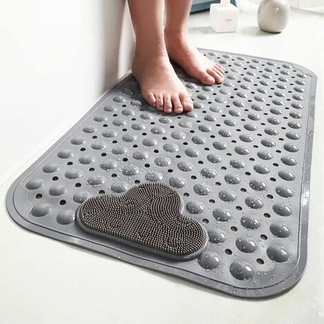 Tigrezy, 40x70cm-Rutschfeste Duschmatte mit Saugnapf und Ablauflöchern, Duschmatte mit Massagekissen