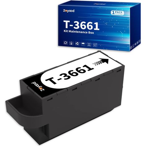 T3661 Boîte de Maintenance Compatible pour Epson XP6100 Maintenance C13T366100 pour XP-6000 XP-6100 XP-8500 XP-6001 XP-6005 XP-6105 XP-8600 XP-8605 XP-970 Imprimantes, 1 Paquet (1/5)