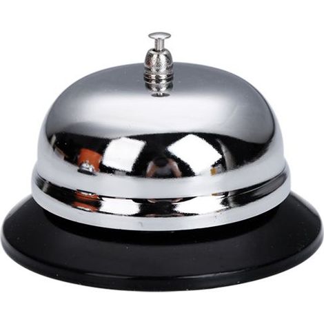 Cloche de table en métal brillant pour réception d'hôtel, restaurant - M - 8,4 x 5,5 cm - 1 pièce (1/5)