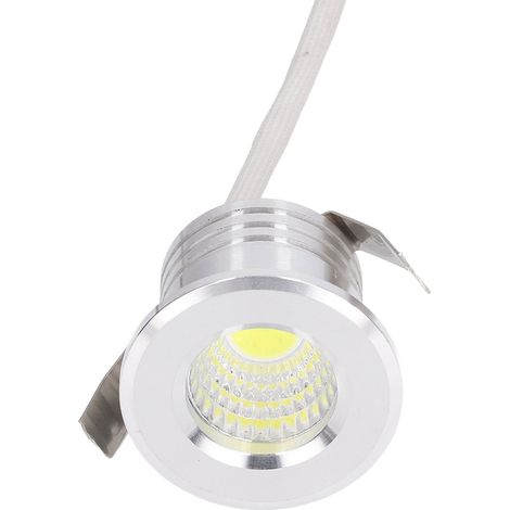Miniatur-COB-Einbaustrahler, stabile Wärmeableitung, LED-Einbaustrahler, 3 W, silbernes Lampengehäuse, AC 85–265 V, positives Weißlicht, 6000 K (1/5)