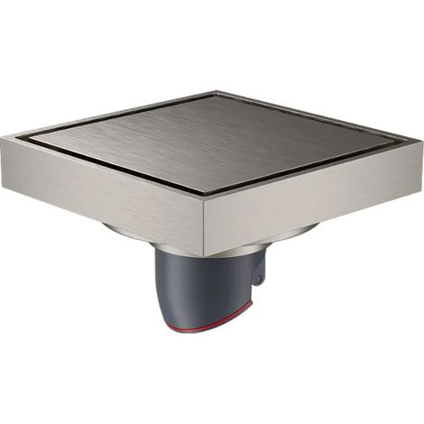 (10X10 brushed s)square deodorant floor drain, all-copper large displacement gray brushed floor drain, Bathroom dry area invisible floor drain (1/4)