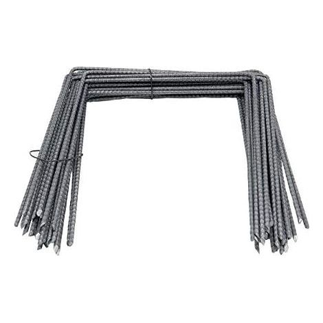 Rinno Plots – Lot de 50 agrafes pour toile de paillage 20 x 20 cm – Fixation gazon synthétique – Résistantes aux intempéries – Pour terrains accidentés (1/4)