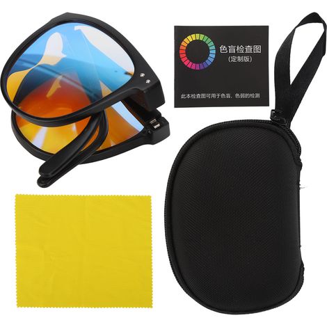 Lunettes pour daltoniens rouge-vert, correctrices de daltonisme, pliables et portatives, noires (1/5)