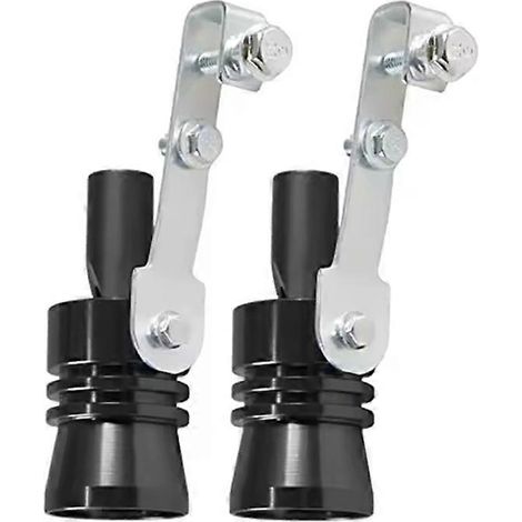 Lot de 2 sifflets d'échappement universels en alliage d'aluminium, effet turbo, pour voiture, moto et camion (noir). (1/5)
