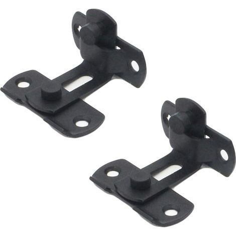 Set mit 2 schwarzen 90-Grad-Winkel-Türriegeln aus Edelstahl, Klappriegel für Türen und Fenster (4 Zoll)