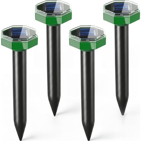 Solar Powered Ultrasonic Rat Repellent for Rodents,Vole,Gopher,Snake and Mole Outdoor with Sonic Wave Weatherproof Rodent Repeller for Lawn, Farm, Patio–Easy Ground Install (1/5)
