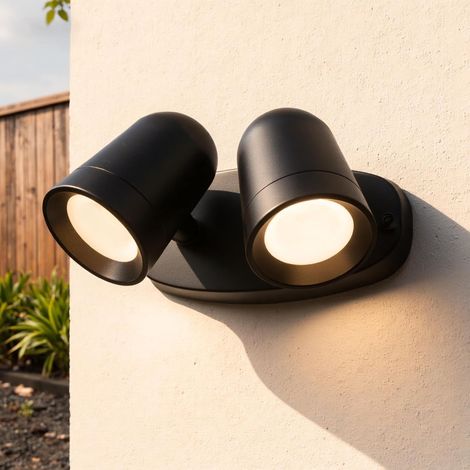 Applique Murale Exterieur, Spot orientable à 330°, Noir