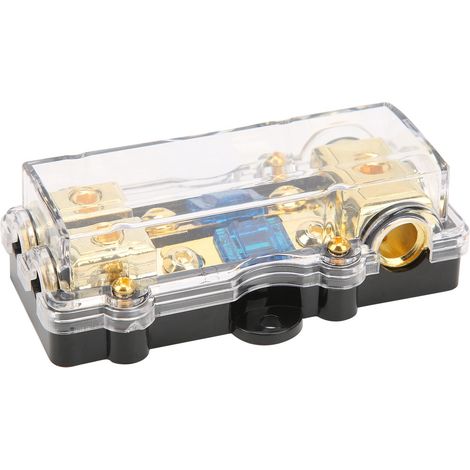 Répartiteur de puissance 60A avec 1 sortie et 2 entrées, porte-fusible de répartiteur audio de voiture résistant à la chaleur, adapté aux amplificateurs stéréo de voiture. (1/5)
