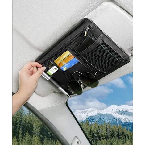 Organizzatore per aletta parasole auto, custodia porta accessori per interni auto, per camion, SUV -Crezuo