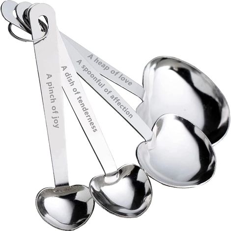 Cuillères à mesurer en acier inoxydable Cuisine de cuisson pour les rations sèches et liquide, lave-vaisselle, ensemble de 4 (1/5)