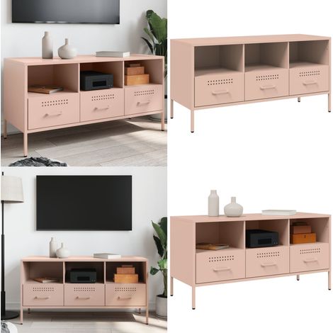 TV-Schrank Rosa 100,5x39x50,5 cm Stahl - TV-Schrank - Industriestyl - Rosa - Stahl - Regal - Home & Living (1/5)