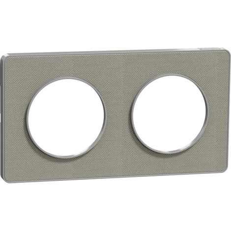 SCHNEIDER ODACE TOUCH PLAQUE DOUBLE KVADRAT PERLE AVEC LISERÉ ALUMINIUM - S530804KG (1/3)