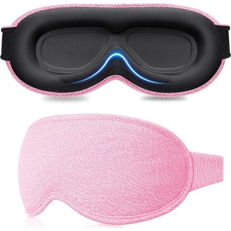 Schlafmaske lichtundurchlaessig Maenner Frauen, Null-Druck 3D-Design, Schlaf Reise leicht bequem weich (1/4)