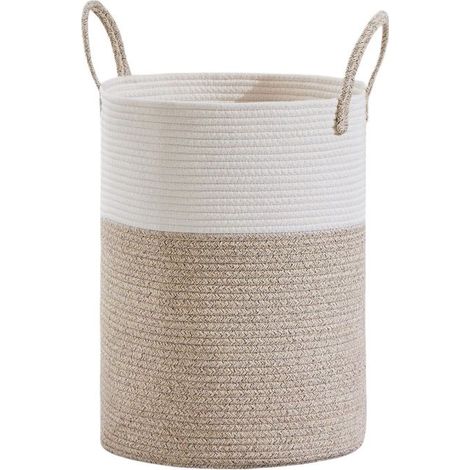 Panier De Rangement - Corde De Coton - 46 X 33 Cm - Pour Linge Sale Et Jouets - 1 Unite (1/5)