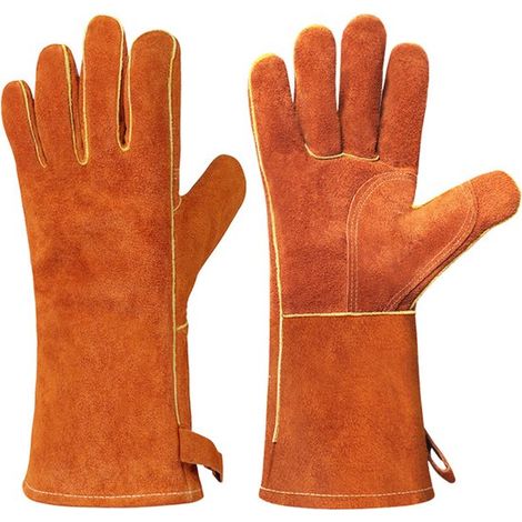 Gants résistants à la chaleur pour poêles à bois et polycombustibles, gants de cuisine ignifugés et isolants, gants de sécurité robustes et durables (1/5)
