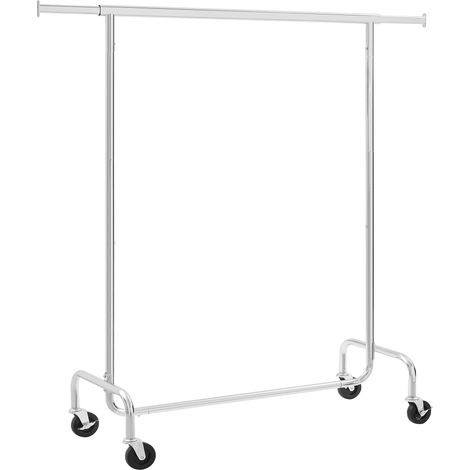 Robuste Kleiderstange, verstellbarer Kleiderständer aus Metall, verchromt, maximale Belastung 130 kg, Länge 3,6–4,9 Fuß HSR11S (1/5)
