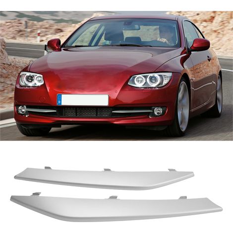 Paire de baguettes chromées pour la grille des feux antibrouillard du pare-chocs avant (51117229181, 51117229182). Compatibles avec les BMW Série 3 E92 LCI/Facelift Coupé (2011-2013). (1/5)