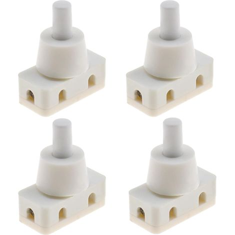 4x Interruptor pulsador de encendido/apagado Interruptor de presión empotrado con cable y tapa de tornillo 220 V  60 Hz 10 A para lámpara de escritorio Diámetro de montaje del enfriador de aire Plásti
