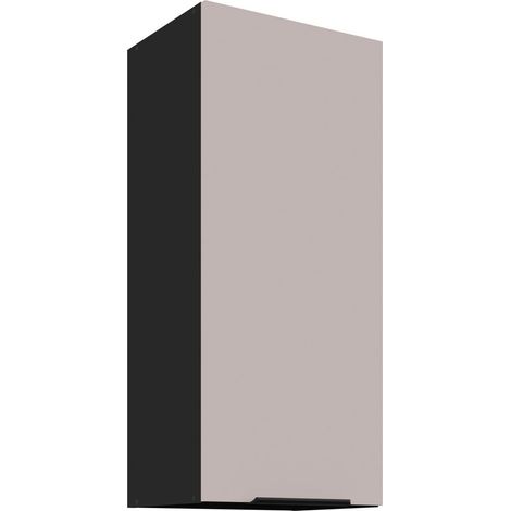 Küchen Hängeschrank 40 cm Küche ARONA Kaschmir beige matt + Schwarz matt Küchenzeile Küchenblock Küche Einbauküche (1/5)