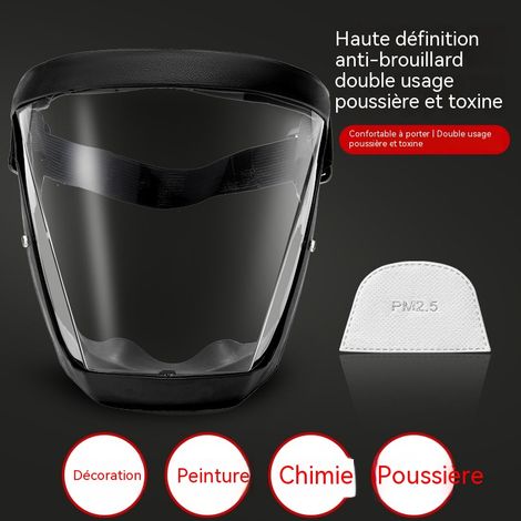 Visière demi-circulaire à enveloppement total en polycarbonate, traitement anti-buée, protection contre poussière, sable et projections, parfait pour soudure et divers travaux industriels (1/3)