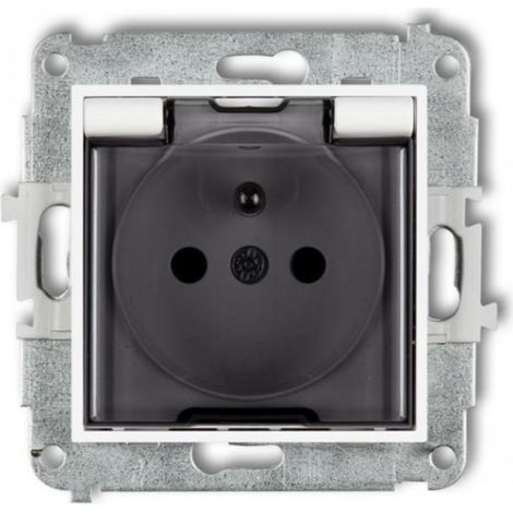 Mini-Spritzwasserschutzsteckdose mit/mit IP44 mit Abdeckungen, Rauchschutzklappe, weiß mgpb-1zdp