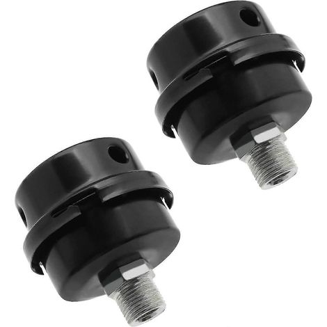 Luftkompressor-Filter-Schalldämpfer, Metall-Außengewinde, Luftkompressor-Einlassfilter, Geräuschdämpfer für Generator-Abgasanlage (schwarz) (2 Stück) (1/5)