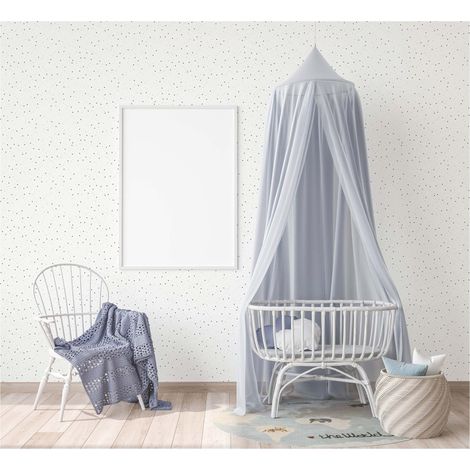 TADESSI Tapete Kinderzimmer M1-No.734 Vliestapete Blau Weiß Sterntapete Jungenzimmer Mädchenzimmer (1/5)