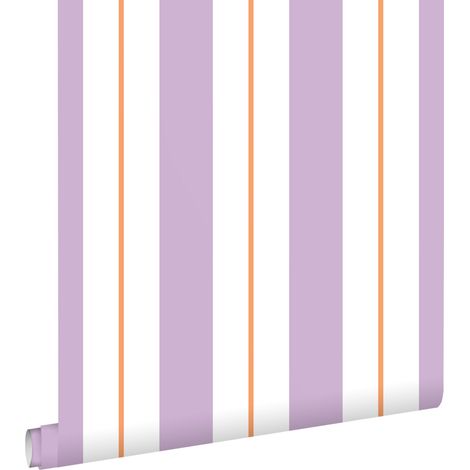 papier peint à rayures violet et orange - ESTAhome (1/5)