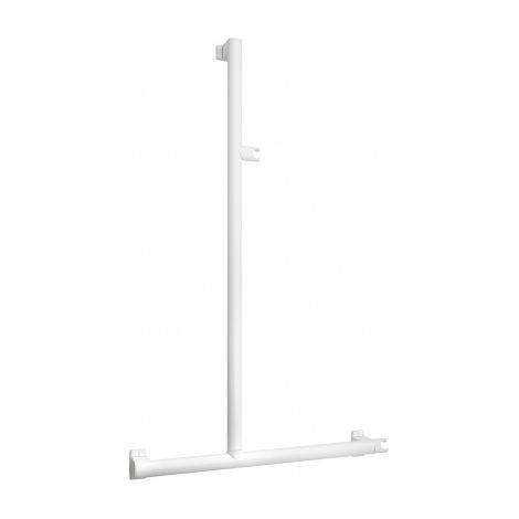 Barre de Douche PMR en T ou en L PELLET Arsis avec Support Douchette Coulissant en Aluminium Blanc - 049820 (1/6)
