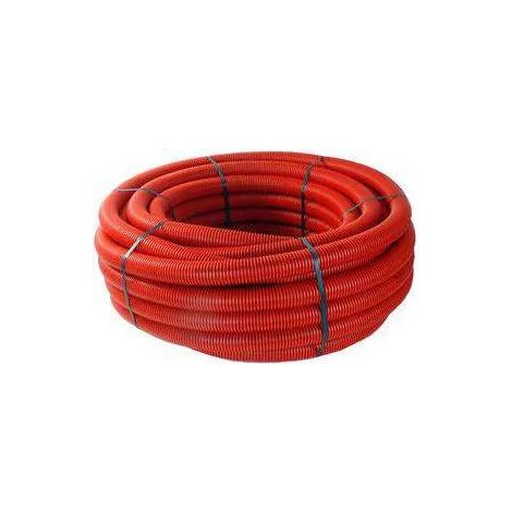 Gaine électrique TPC rouge Ø 40 mm – Couronne de 50 mètres double peau – Protection des raccordements EDF enterrés – Frans Bonhomme