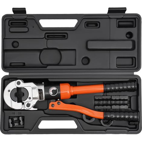 Profi Presszange V-Kontur, Hydraulische Presskraft 8T, Gas und Haus-rohre hydraulische presszange, Kupferrohr, Edelstahlrohre- Crimpzangen 360° drehbarem Kopf Rohrpresszange, Crimpen V12-28