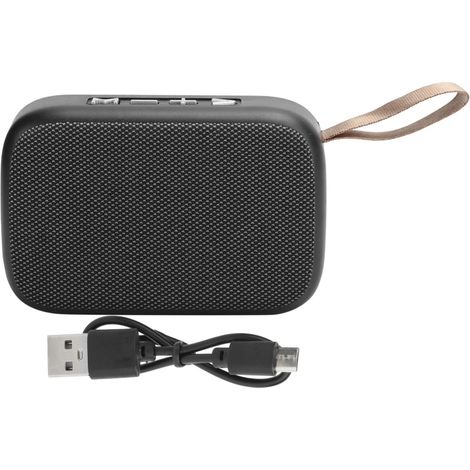Irovami Enceinte Bluetooth avec caisson de basses, stéréo sans fil, portable, mini-enceinte USB avec radio FM, couleur café. (1/5)