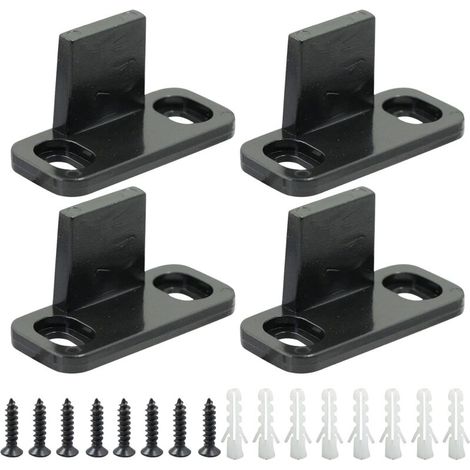 Confezione da 4 guide per porte scorrevoli, guide a rulli in plastica regolabili per porte scorrevoli in vetro, porte di armadi, porte di fienile, porte in legno - Nero