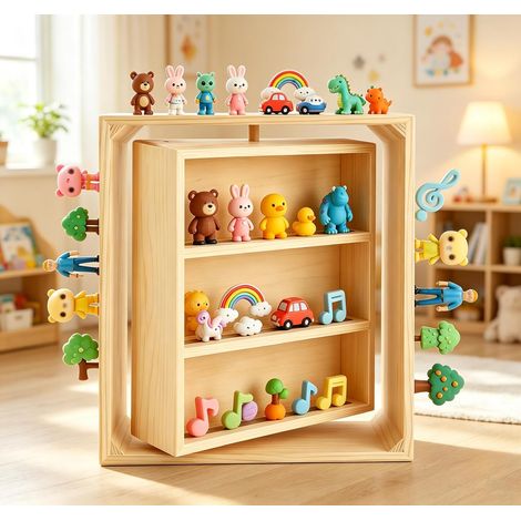 Étagère Murale et Table Magnétique pour Tonies, 2-en-1 Rangement pour Figurines Toniebox, Support Aimanté pour 20+ Figurines, Décoration Chambre Enfant, Forme Maison (1/5)