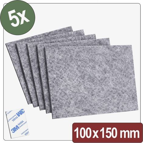 Quadrios 26SA115 Feltrini autoadesivo, rotondo Grigio (L x L x A) 100 x 150 x 4 mm 5 pz.