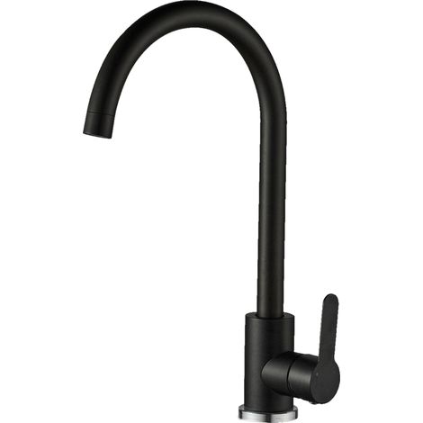 Rubinetto per lavabo Mono, nero, beccuccio a U (1/2)