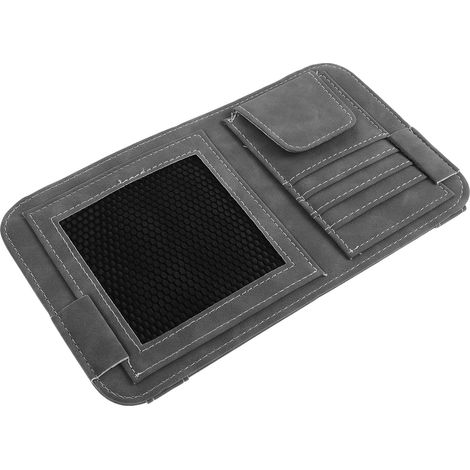 Gray Car Organizer with Sunglasses Holder Bill and Document