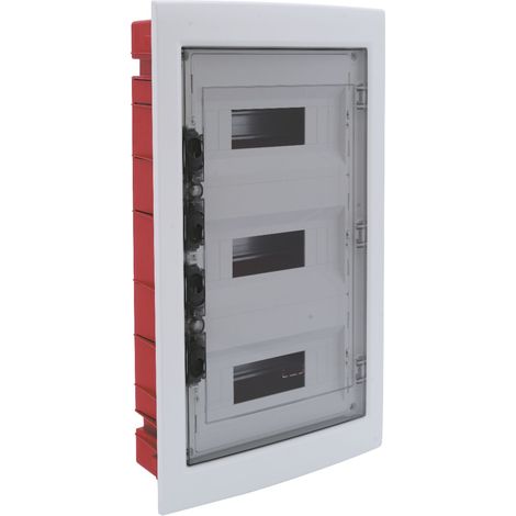 ETTROIT Centralino elettrico da incasso 36 moduli IP40 con portello trasparente fumè grigio RAL 7030 - DB110936